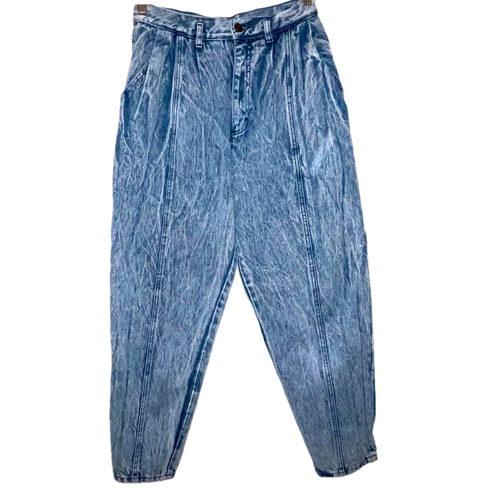 Vintage 1980's 80’s 90’s Paris Sport Club Hi-Rise Acid Wash Crop ankle taper 11